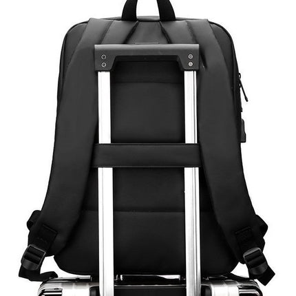 Cross-border Men's Business Backpack Solid Color Simple Fashion Computer Bag Charging Travel Large Capacity Multi-function Backpack
