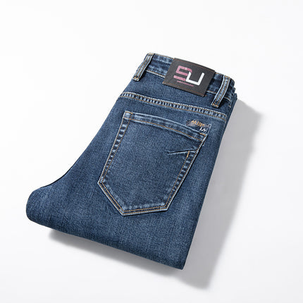 2024 spring new men's light business jeans men's fashion men's jeans small straight pants