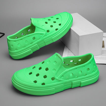 Cross-border Hole Shoes Men's and Women's Non-slip Deodorant Soft Bottom EVA Board Shoes Black Summer Breathable Slip-on Casual Shoes