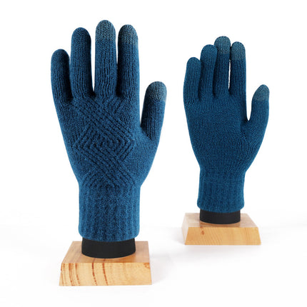 Wool Knitted Touch Screen Gloves Men's and Women's Winter All-match Korean-style Cold-proof Warm-keeping Knitted Gloves for Couple