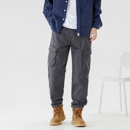 Multi-Pocket Overalls Boys Spring and Autumn Mountain Camping Thin Loose Casual Pants Men's Summer Overalls