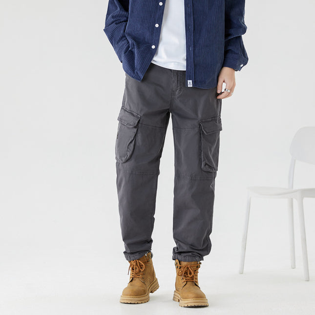Multi-Pocket Overalls Boys Spring and Autumn Mountain Camping Thin Loose Casual Pants Men's Summer Overalls