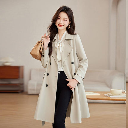 Super Stylish Trench Coat for Women 2026 Spring and Autumn New Fashion Elegant Waist-Cinching Slimming Mid-Length British Style Coat