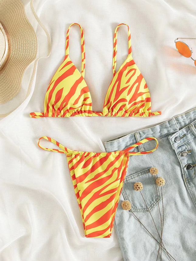 Yiyou 2025 New Multi-Color Bikini Sexy Simple Stripesd Strap European and American Sexy Three-Point Bikini