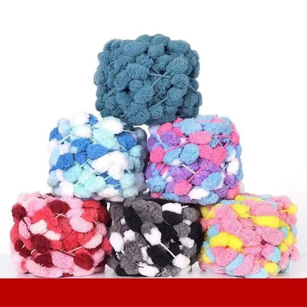 Big ball ball coarse wool round thread loop crochet sofa cushion carpet cushion handmade DIY woven material bag
