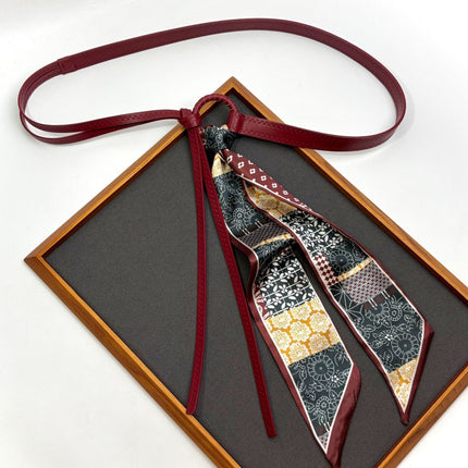 Retro Pattern Belt Women's Silk Belt Belt Hip-Hop Punk Decoration with Jeans Belt Accessories