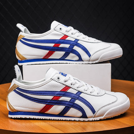 Couple's New Spring First-Layer Cowhide Forrest Gump Shoes, Fashionable and Breathable Sports and Leisure Sneakers, Comfortable White Shoes