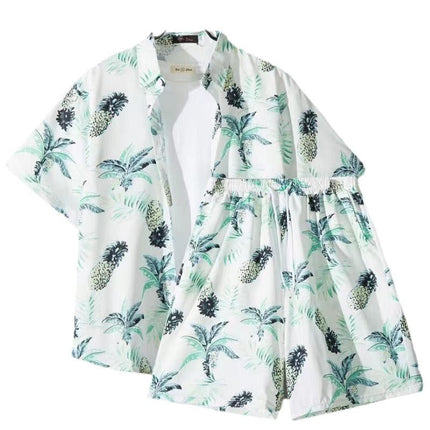 Short-sleeved Flower Shirt Hainan Island Clothing Beach Clothing Sanya Summer Weifeng Thailand Travel Men's Couple Summer Thin suit