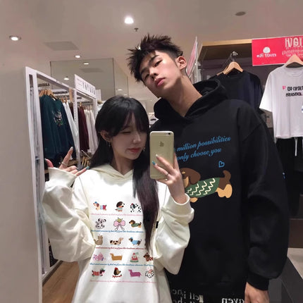 High-grade oversize Men's and Women's Top Special Couple Clothing Autumn and Winter fleece-lined Hooded Sweat Fashion Brand Class Clothes
