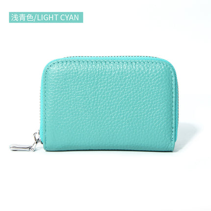 Foreign Trade Top Layer Cowhide Organ Genuine Leather Card Bag Multi-Card Bits Large Capacity RFID Anti-degaussing Men's Certificate Card Cover Women