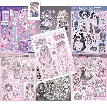 [in stock] September New domi Character Sticker South Korea Ping for ins Spice Girls Sticker DIY Mobile Phone Shell Mobile Phone Account