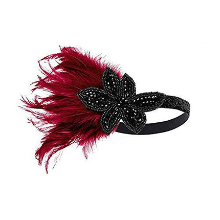 European and American Vintage Hair Band 1920 Great Gatsby Inspired Feather Headband Cocktail Party Hair Accessories