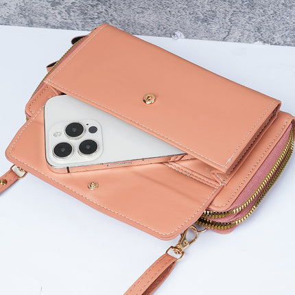 2025 New Women's Crossbody Bag Korean Style Fashion Shoulder Bag Versatile Large Capacity Double Zipper Mobile Phone Bag Women Wholesale