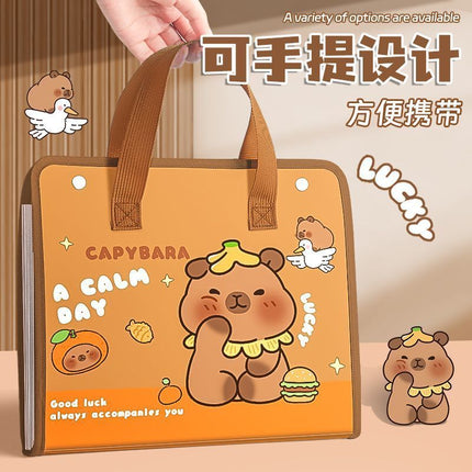 2025 New Cartoon Portable Test Paper Organ Bag for Students Multi-Layer Classified Storage Bag A4 Folder Large Capacity