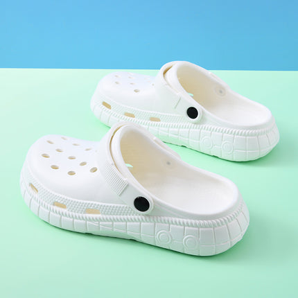 New Style Hole Shoes Women's Outer Wear Summer Non-slip Baotou Slippers for Couples Increased Breathable Wear-resistant Deodorant Beach Slippers