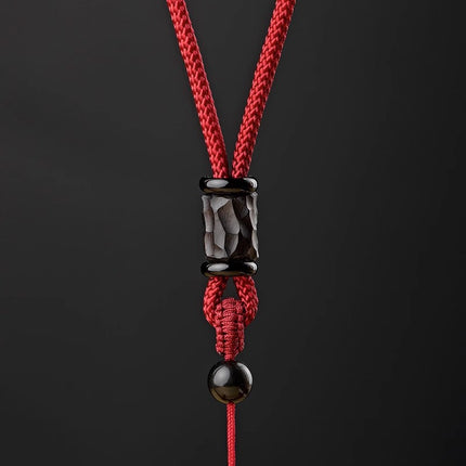 Ebony hand-woven necklace rope men's and women's halter necklace long versatile simple necklace retro jewelry rope