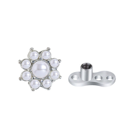 Stainless Steel 1.6mm Puncture Jewelry Claw Zirconium Buried Bone Nail Puncture Opal Pearl Buried Nail Base Implant Nail