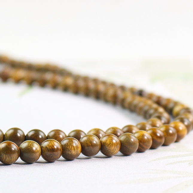Natural Green Sandalwood 108 Beads Sandalwood Multi-Circle Men's and Women's Bracelets Wooden Toy Bracelets and Rosary Beads