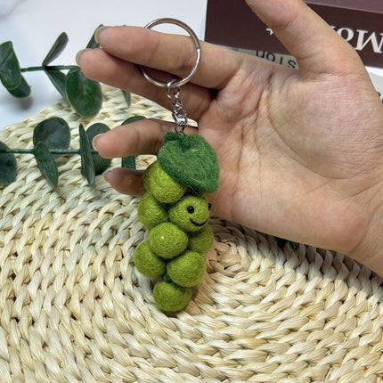 Nepalese Handmade Wool Felt Finished Vegetable and Fruit Bag Pendant Cute Bread Keychain Creative Decoration