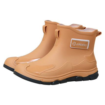 Fashionable Men's and Women's Rain Boots Short-Tube New Water Shoes Couple Rain Boots Non-Slip Waterproof Kitchen Car Wash Fishing Shoes Cross-Border Batch