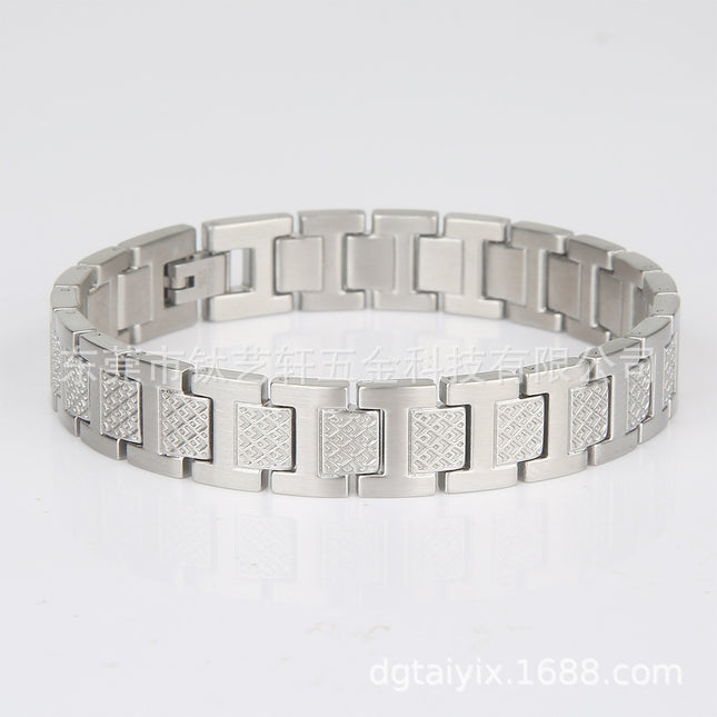 Cross-Border E-Commerce Fish Scale Pattern Stainless Steel Jewelry Titanium Steel Bracelet Men's Chain Saturn Personality Chain Trendy Hot Item