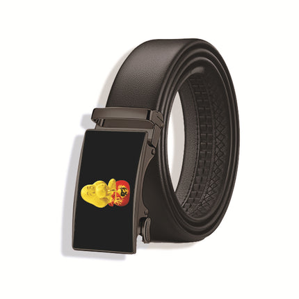 Men's gift box 3D belt automatic buckle belt alloy buckle supermarket wear-resistant non-peeling Korean business