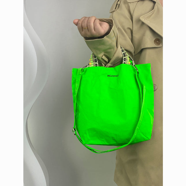 Fluorescent Green Ultra-Light Tote Bag Women's Miyansol New Dopamine Satchel Shoulder Bag Armpit Crossbody Bag