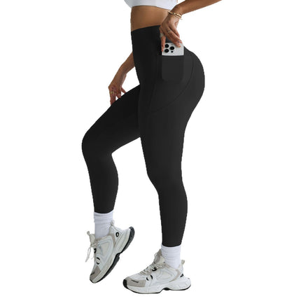 Muyao Amazon High-Elastic Pocket Yoga Pants High-Waisted Tummy Control Sports Fitness Pants Women's High-Waisted Yoga Pants