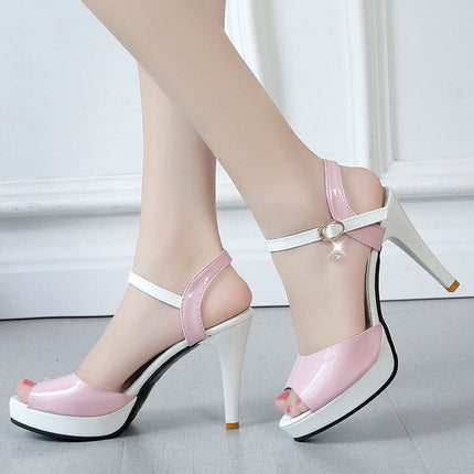 Summer New Products, Waterproof Platform, Thick Heels, High Heels, Bag Heels, Side Hollow Slimming Sandals, Fish Mouth Women's Summer