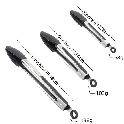 Cross-Border Silicone Clips, High Temperature Resistant Kitchen Anti-Scalding Barbecue Barbecue Clips, Food Clips, Household Stainless Steel Steak Clips
