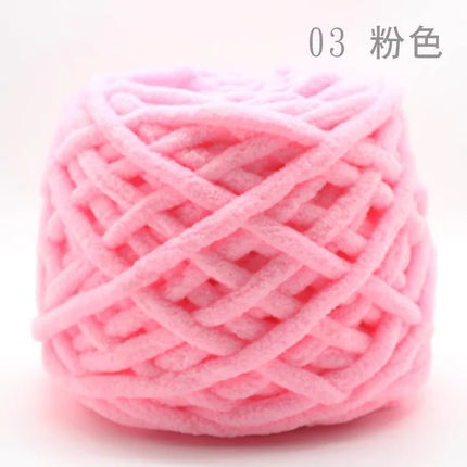 Factory wholesale 100g thick ice strip wool single-strand woven wool ball hook crochet slippers thread self-woven wool ball