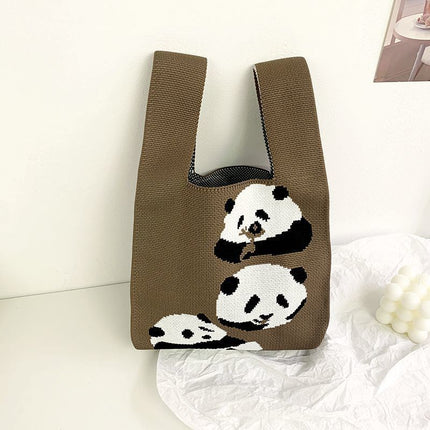 National Treasure Series Panda Knitted Bag Cute Tote Bag Panda Travel Souvenir 2023 New National Trend Bag