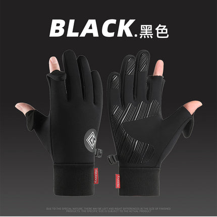 2025 Cross-Border Autumn and Winter Sports Velvet Windproof and Warm Men's and Women's Non-Slip Touch Screen Water-Repellent Cycling Cold-Proof Gloves