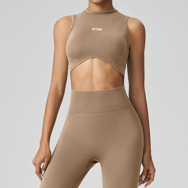 Juman Yoga Sports Suit Women's Two-Piece Shockproof Gathering High-End Casual Running Quick-Dry Sports Suit