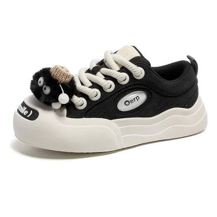 Niche trendy cartoon trendy doll cute couple sneakers 2023 Autumn New cute open smile canvas shoes