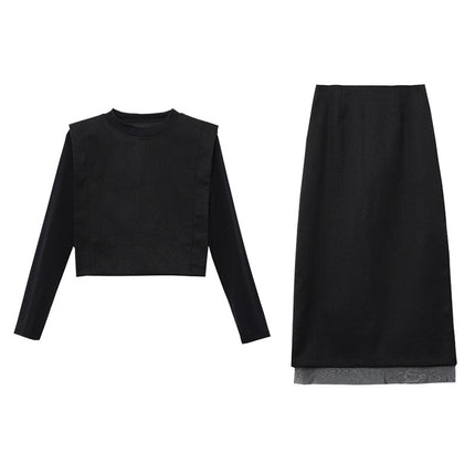 Fashionable Casual Sweatshirt Set Dress for Women 2025 Spring and Autumn New Slimming Elegant Age-Reducing Two-Piece Skirt Set
