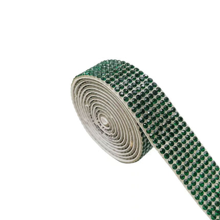 Cross-Border Rhinestone Stickers Self-Adhesive Diamond Strips DIY Clothing Shoes and Hats Rhinestone Strips Decorative with Diamond Stickers Rhinestones with Adhesive Backing Diamond Sheets