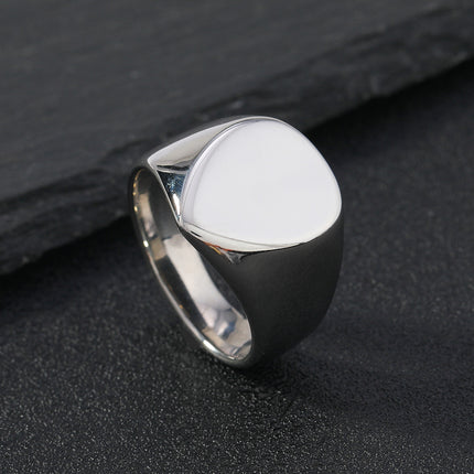 Cross-border stainless steel ring men's fashion personality bright surface drop ring titanium steel casting jewelry