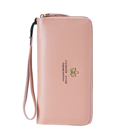 Factory wholesale new wallet women's zipper long Korean style mobile phone bag large capacity Fashion Coin Purse handbag