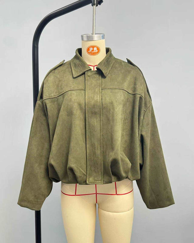 AliExpress bomber jacket fashion cross-border casual European and American bat sleeve top wholesale women's zipper