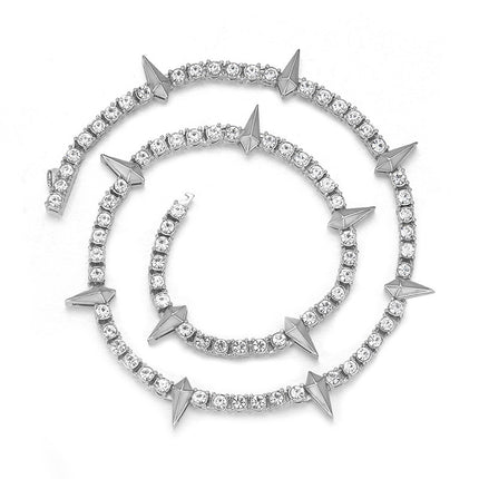 Hip-hop rap fluorescent black panther necklace high quality all-match trendy men's alloy diamond tennis chain Cuban chain wholesale