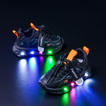 Light-Up Children's Shoes 2025 Spring & Fall New Led Light-Up Soft-Soled Sports Shoes for Small and Medium-Sized Children Women's Fashionable Casual Dad Shoes
