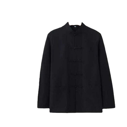 Hanfu Top Tang Suit Men's Long-sleeved Old Man's Clothes Men's Cotton Ancient Clothes Men's Middle-aged and Old Men's Best Man's Antique Men's Clothing