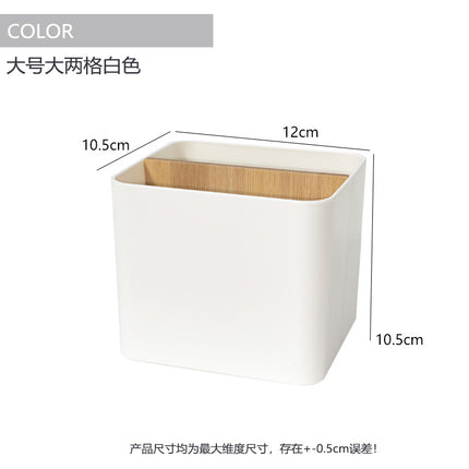 Creative pen holder bamboo and wood compartment storage box large capacity stationery pencil watercolor pen finishing box cosmetic brush storage bucket