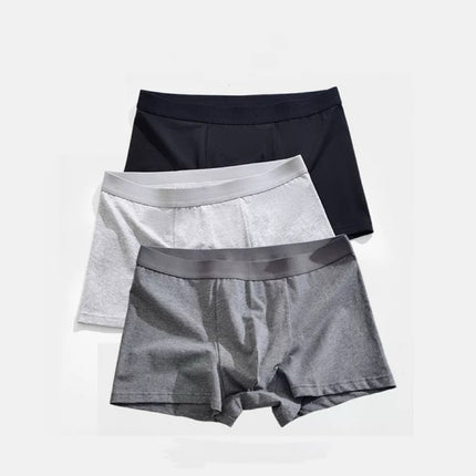Underwear Men's High-End Boxer Briefs Antibacterial Breathable Mid-Waist Solid Color Versatile Comfortable Skin-Friendly Underwear Men's Pure Cotton