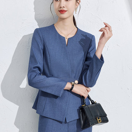 Black Suit suit Women's Spring and Autumn New Professional Fortress Jewelry Gold Shop Tooling Front Desk Reception Sales Work Clothes