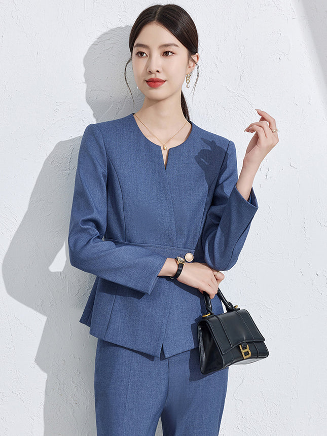 Black Suit suit Women's Spring and Autumn New Professional Fortress Jewelry Gold Shop Tooling Front Desk Reception Sales Work Clothes