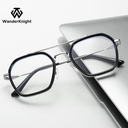 Fashion trend large frame glasses frame new anti-blue light men's and women's myopia glasses frame simple artistic flat mirror