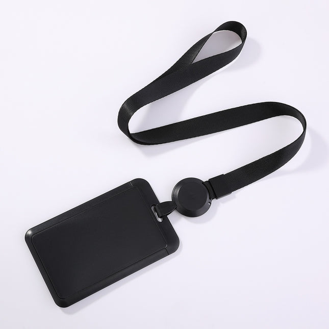 Genuine Leather Card Holder with Single Transparent Window for Work Id, Printed Work Badge, Dual Card Slots, Business Name Tag, Employee Badge, Leather Card Holder