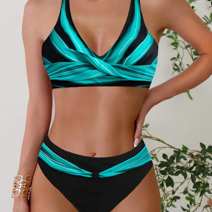 New European and American Cross-Border Split Swimsuit Women's Bikini Large Size Triangle Bikini Swimsuit